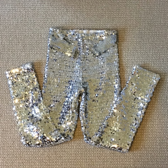 A Brod Pants - VINTAGE Sequin Stretch Leggings w/ Belt